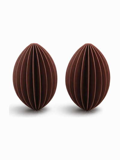 Simiu - Julhänge - 9 cm - Oval - Bordeaux röd - 2-pack