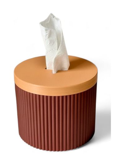 Simiu - Pappersdispenser - Rund - Bordeauxröd/Beige 13,5cm