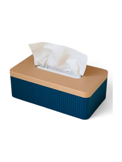 Simiu - TISSIVA - pappersdispenser - fyrkantig - marinblå/beige - 25 x 14cm