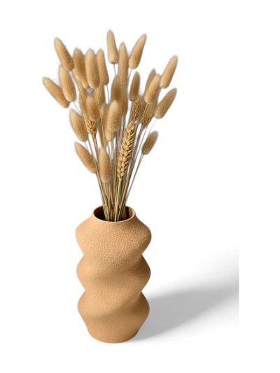 Simiu - SCRUNCHED - Vas - 21 cm - Beige