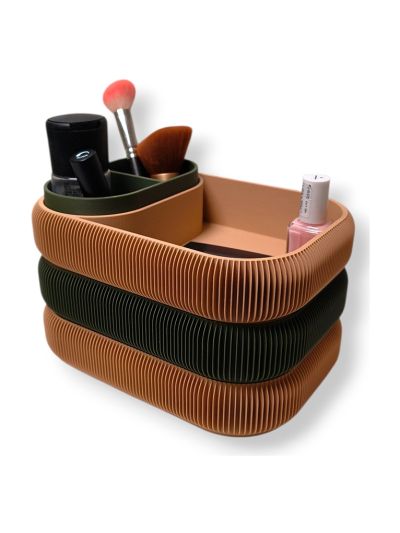 Simiu - STACKSEY - Makeupställ - Stor - Oliv/Beige - 22 x 14cm