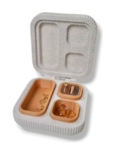 Simiu - JEWTRA - Smyckesresebox i vit marmor - 10,7 x 10,4 x 3cm