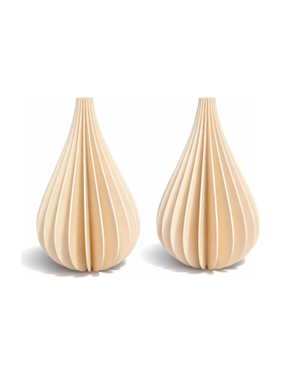 Simiu - Julhänge - 6 cm - Droppe - Beige - 2-pack