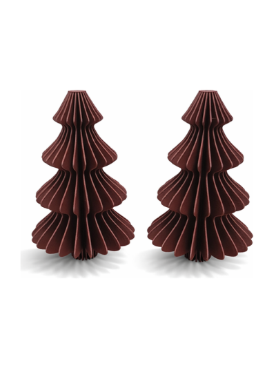 Simiu - Julhänge - 6 cm - Granträd - Bordeauxröd - 2-pack