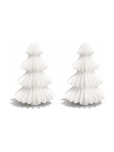Simiu - Julhänge - 6 cm - Granträd - Silkesvit - 2-pack