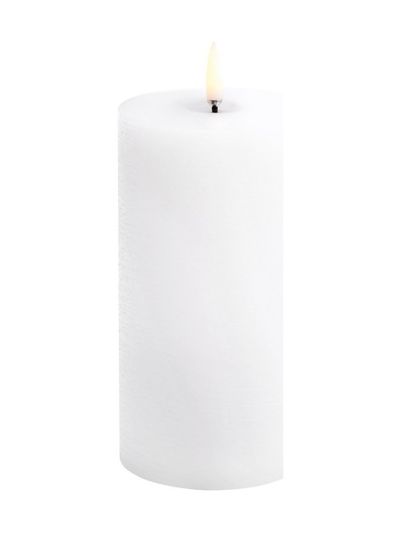 Uyuni - LED-blockljus med smält look - Nordic Vit - Rustic - 7,8x15 cm